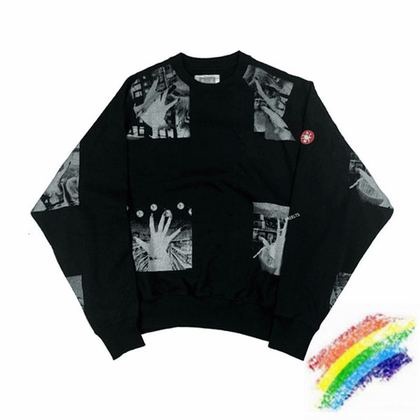 

hoodies cavempt block print crew neck c.e ce crewneck men woman 1:1 sweatshirts hoodies, Black