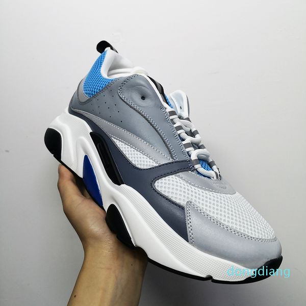 

designer-men shoes b22 sneaker reflective platform shoes canvas calfskin trainers blue women fashion casual shoes multicolor, Black