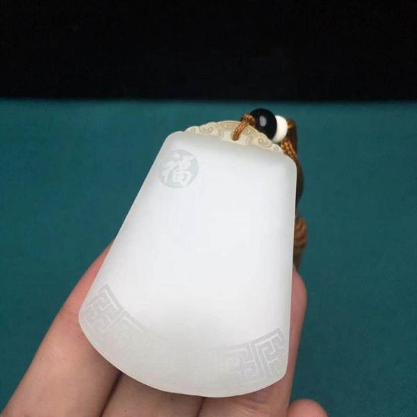 

lockets j10#hetian jade white pendant, oil run, Silver