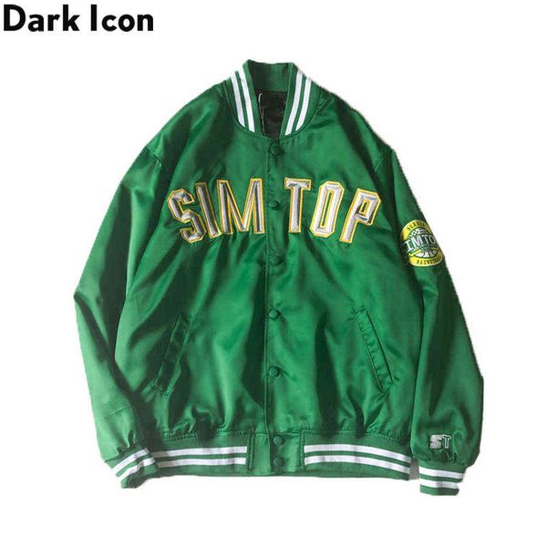 

embroidery baseball jackets men v-neck street fashion men's jackets couple clothing 210603, Black;brown