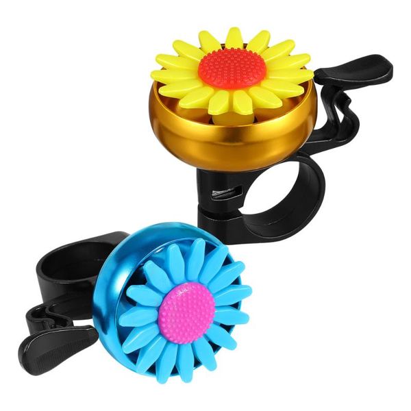 

bike horns besportble 2pcs kids bells sunflower shaped handlebar bell cycling (golden + blue)