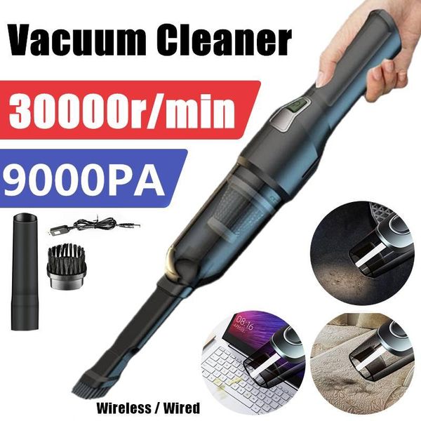 

vacuum cleaner 9000pa handheld wireless car 120w powerful cyclone suction rechargeable wet dry home 12v