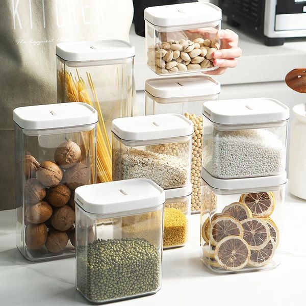 

storage bottles & jars container multigrain tank transparent sealed keep fresh clear for kitchen refrigerator