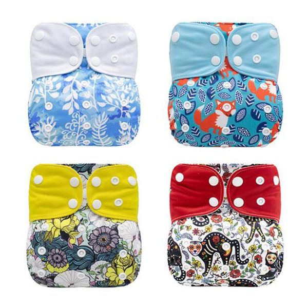 

cloth diapers reusable diaper cover waterproof digital printed baby nappy adjustable nappies pocket with suede inner