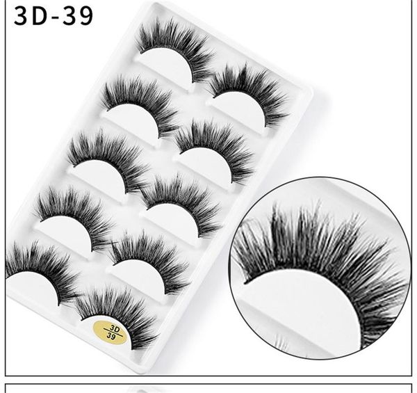 

false eyelashes tdance natural thick 3d real mink lashes 5 pairs/pack makeup tools handmade wholesale cross long eyelash