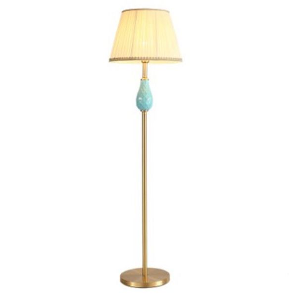

blue pleated lampshade chinese ceramic floor lamp for bedroom bedside living room foyer study reading night standing 190130 lamps