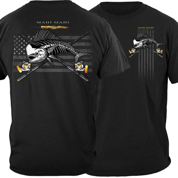 

men's t-shirts creative design patriotic usa flag mahi skeleton angler gift t-shirt. summer cotton o-neck short sleeve mens t shirt s-3, White;black