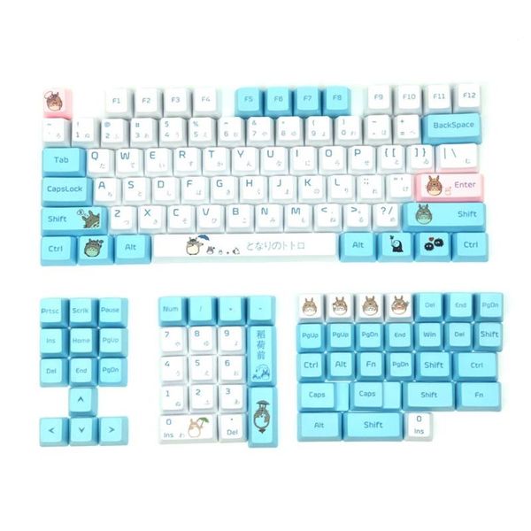 

keyboards japanese anime totoro design keycaps for cherry mx gateron kailh boxc switch mechanical keyboard oem 130 keys pbt key caps