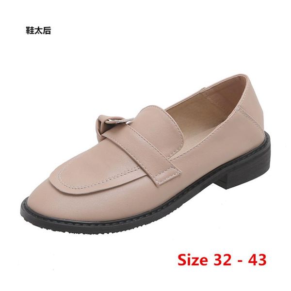 

dress shoes ladies pumps square low mid heels woman casual leather slip on office women small big size 32 - 43, Black