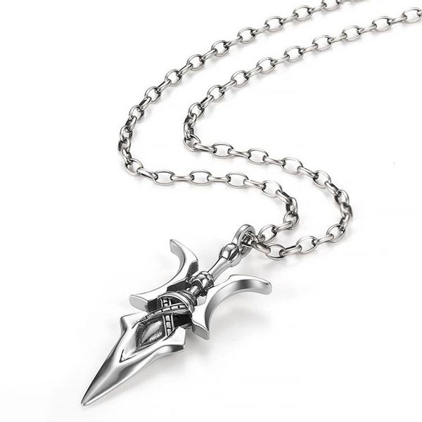 

chains design fashion domineering silver necklace male ins cold wind trend hip hop pendant jewelry accessories