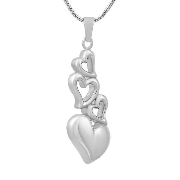

pendant necklaces ijd9776 heart to fashion jewelry accessories stainless steel cremation for ashes memorial urn necklace, Silver
