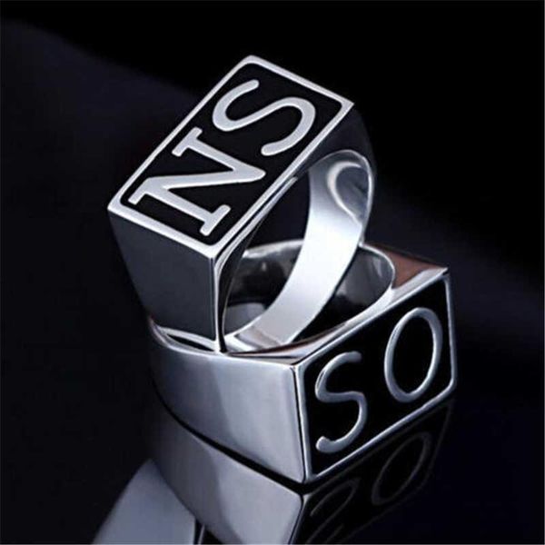 

cluster rings stainless steel sons ring band so ns silver wedding biker motor czx, Golden;silver