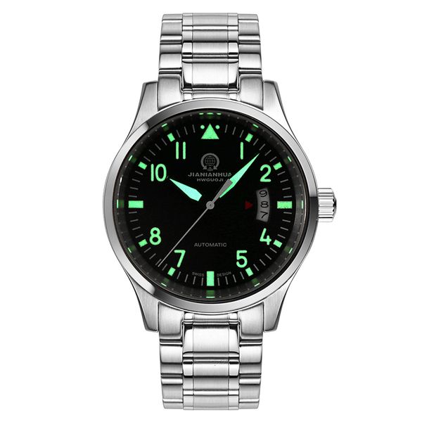 

carnival luxury automatic clock men calendar hd lighting reverse mechanical s saffier 100m waterproof fashion random male, Slivery;brown