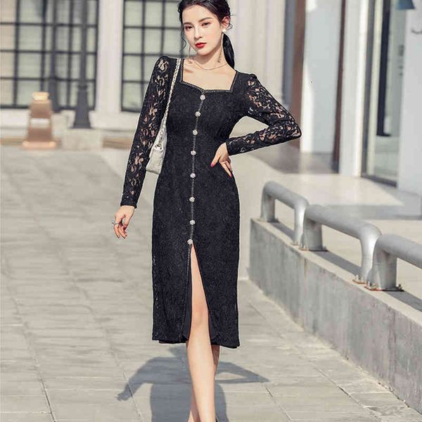 

arrival spring fashion midi professional temperament chiffon perspective income-only-breasted pencil dress, Black;gray