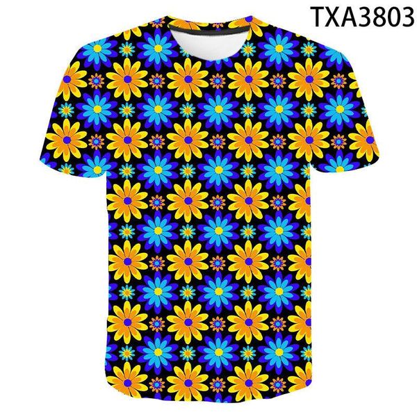

men's t-shirts 2021 summer flower 3d t shirt men women children casual fashion streetwear boy girl kids printed cool tee, White;black