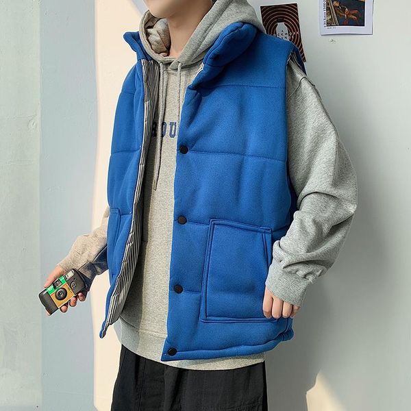 

autumn knitted cotton vest jacket mens warm sleeveless jackets male winter casual waistcoat plus size 5xl-m veste homme men's vests, Black;white
