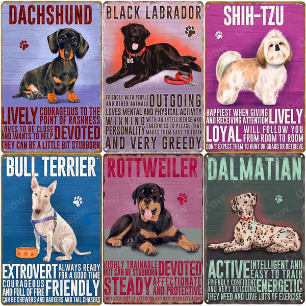 

pet dog vintage poster budog meta tin signs pub bar cafe home decoration pug abrador shih tzu cockapoo wa art pate n356b