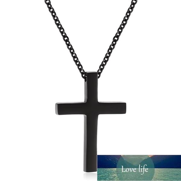 

kalung salib pria hitam gold stainless steel cross liontin kalung cm rantai, Silver