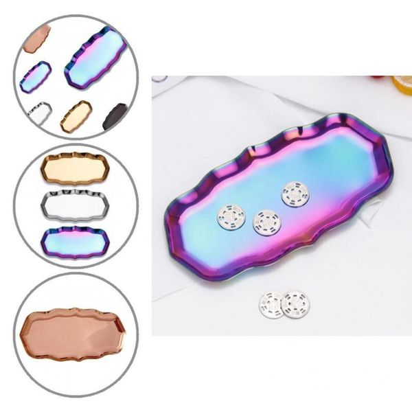 

jewelry pouches, bags practical ring holder electroplating multi-purpose decorative large capacity beautiful color tea fruit tray, Pink;blue