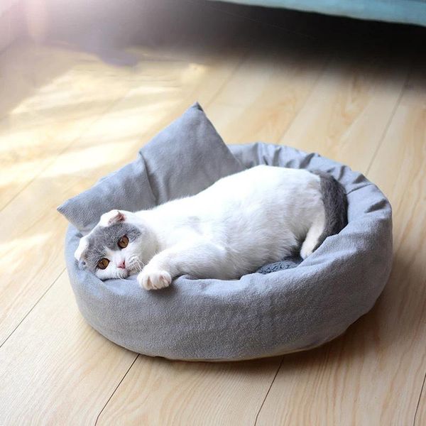 

pet cat bed comfortable soft sofa four seasons dog cats and deep sleep supplies egg tart round nest beds & furniture