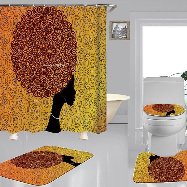 

dacron digital print shower curtain waterproof multi-function partition bathroom non-slip floor mat toilet curtains