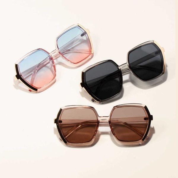 

sunglasses 2021 polygon big frame korean version men and women, White;black