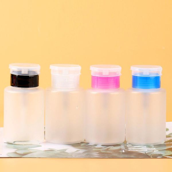 

storage bottles & jars 60/150ml push down empty lockable pump dispenser bottle for nail polish and makeup remover