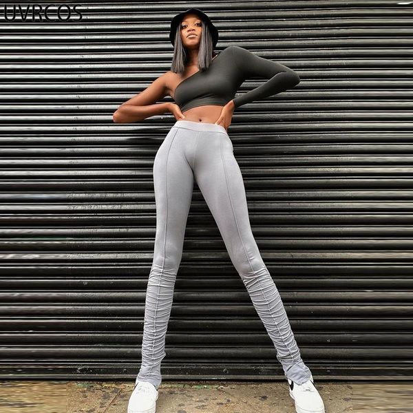 

women's pants & capris uvrcos women high waist for solid color shirring leggings pencil fashion vintage 2021 activewear, Black;white