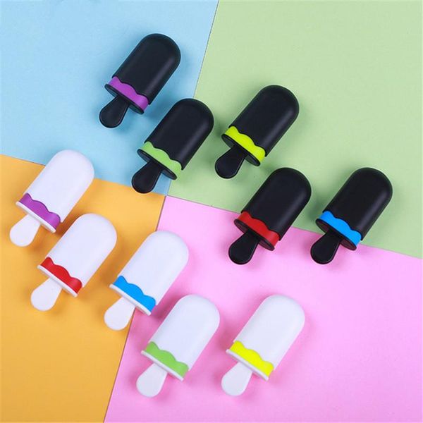 

highlighters 1pccute lovely ice cream colorful highlighter marker pen drawing fluorescence school office supply student stationery, Black;red