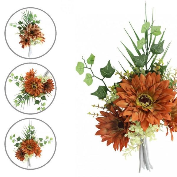 

decorative flowers & wreaths no odor 1 bouquet easy to bend delicately cut fake sunflower simulation flower charming home decor