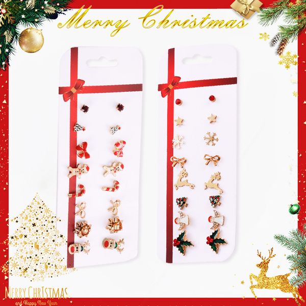 

christmas earrings set christmas gifts christmas 8 pairs deer tree earrings set combinationdio chan contact, Silver