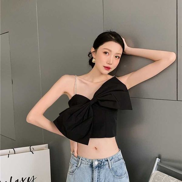 

women's tanks & camis diamonds corset tube strappy women summer spaghetti strap bow black cami crop 98q3 1qvv, White