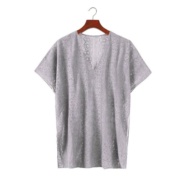 

women's swimwear summer beach women bikini tunic hollow out crochet tassel robe cover up see through swimsuit dress bathing suit g3, White;black