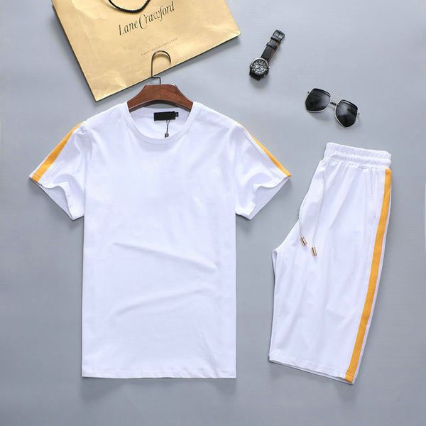 

2021 fashion tracksuit casual suit summer short sleeve shorts sport two piece men's handsome -3xl#16, Gray