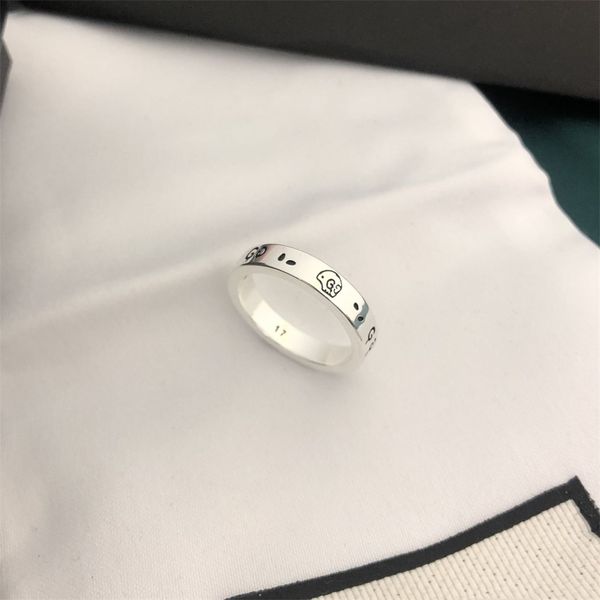 

skull ring women's elf plain ring ultra narrow 4mm water drop couple, Silver