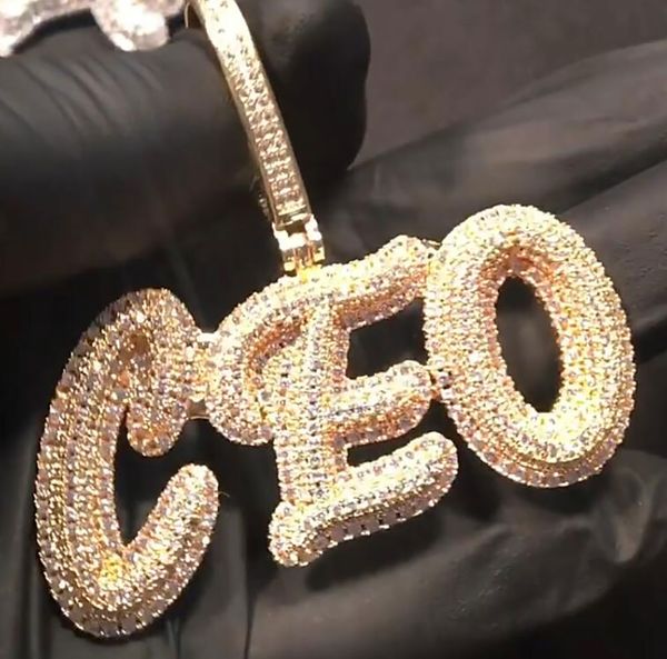 

custom name signature a-z cursive letters pendant for men women gifts cubic zirconia necklace hip hop jewelry, Silver