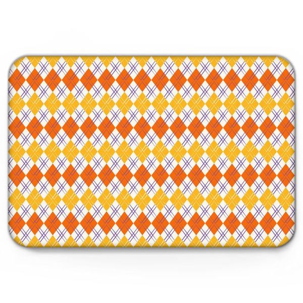 Almofada / almofada decorativa laranja amarelo de diamante telha padrão chavat antiderrapante tapete de banho macio tapetes banheiro material de serviço de tapete