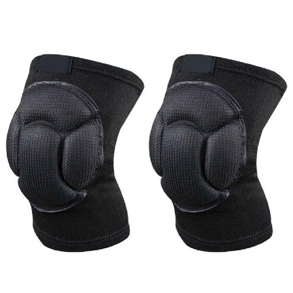 

elbow & knee pads 1 pair absorption basketball sleeves brace support protector for foodball cycling #20, Black;gray