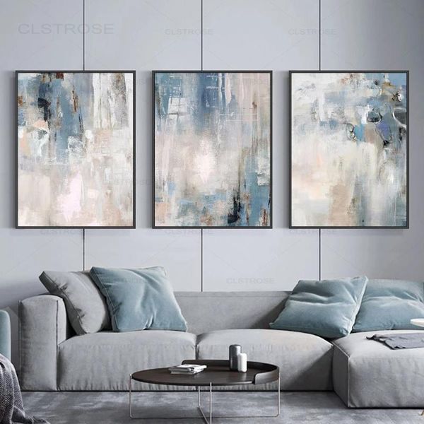 

paintings blue modern style abstract wall poster nordic canvas print painting contemporary art decoration picture for living room decor