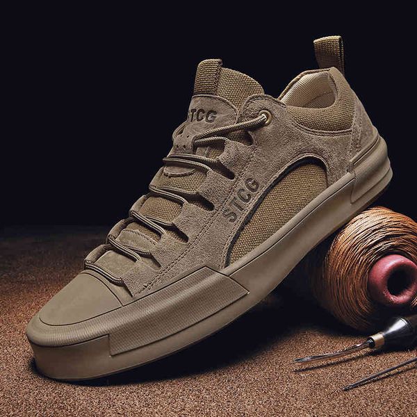

dress shoes luxury suede leather men's sneakers denim lace up mens casual outdoor canvas male handmade leisure for man n2ii, Black