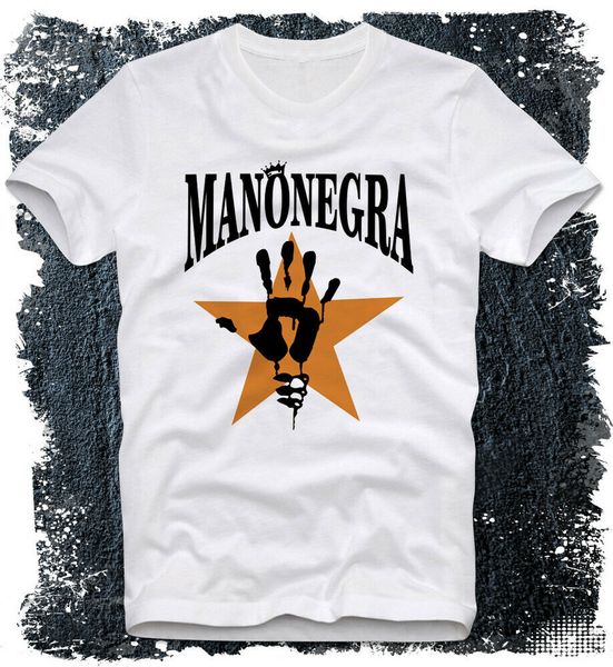 

t-shirt mano negra king of bongo punk ska rock music retro, White;black