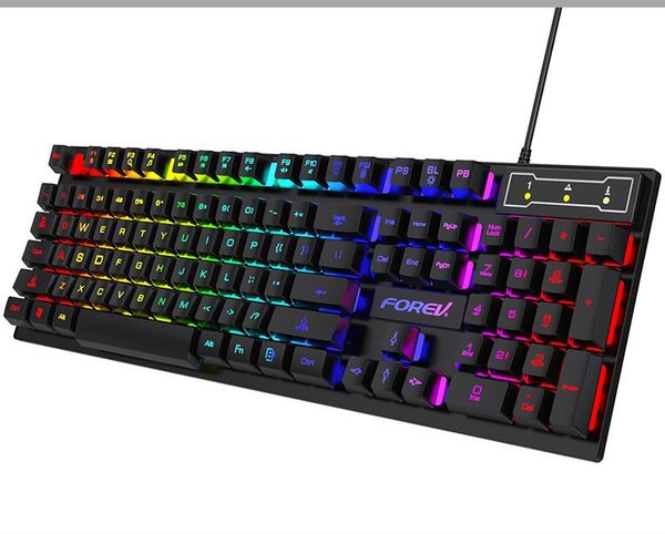 

keyboard mouse combos key colorful backlight computer wired game set floating mechanical feel