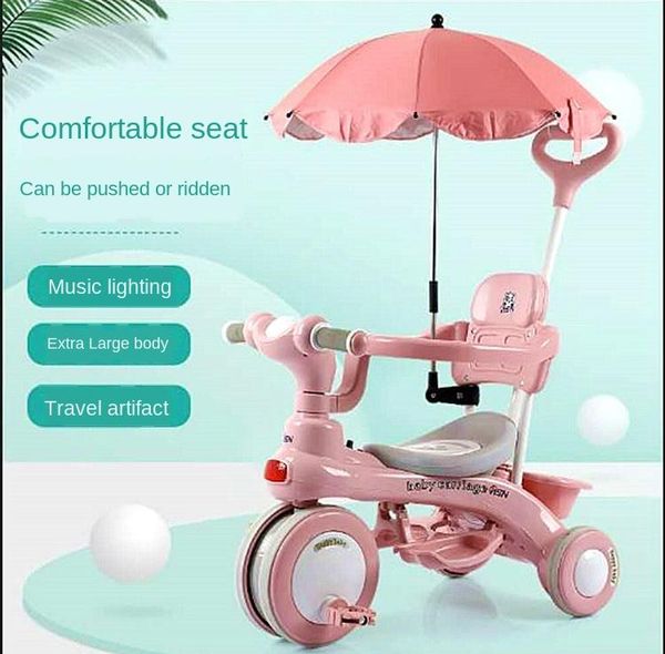 

baby tricycle pedal bike 1-3 years old kids ride on car walking tool three wheel bicycle infant stroller with music light strollers#