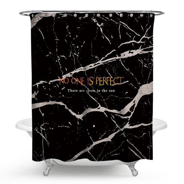 

shower curtains black rideau de douche tissu marble curtain words texts bath for the bathroom accessories 3d cortina ducha