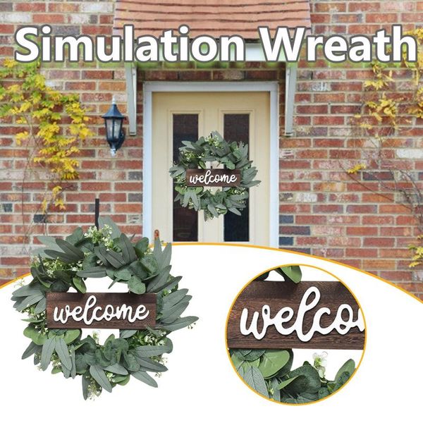 

decorative flowers & wreaths welcome wreath decor hanging garland ornament simulation leaf artificial plant ear #40