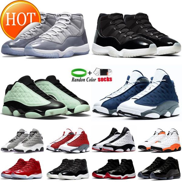 

men basketball shoes space jam concord 45 bred cool grey 11s red flint 13s singles day obsidian he got game trainers size 7 -13 l