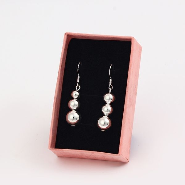 

new creative gourd korean simple earrings 925 anti silver jewelry, Black