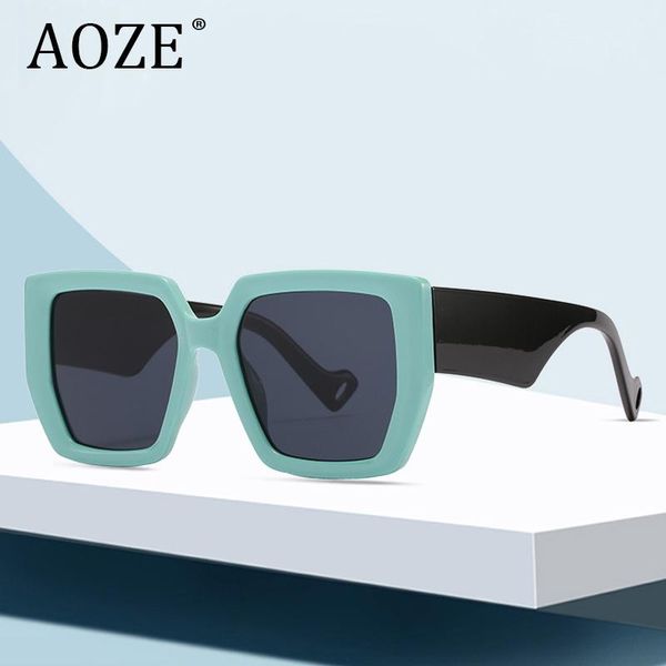 

big frame square sunglasses gradient mirror women men high quality, White;black