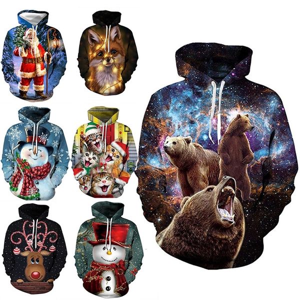 

autumn and winter 2020 new garment pullover 3d digital printing loose fitting baseball uniform hoodie sweater, Black