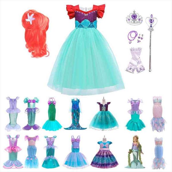 

little girl mermaid outfits summer dress party sequin fancy costume christmas carnival birthday disguise halloween clothes, Red;yellow